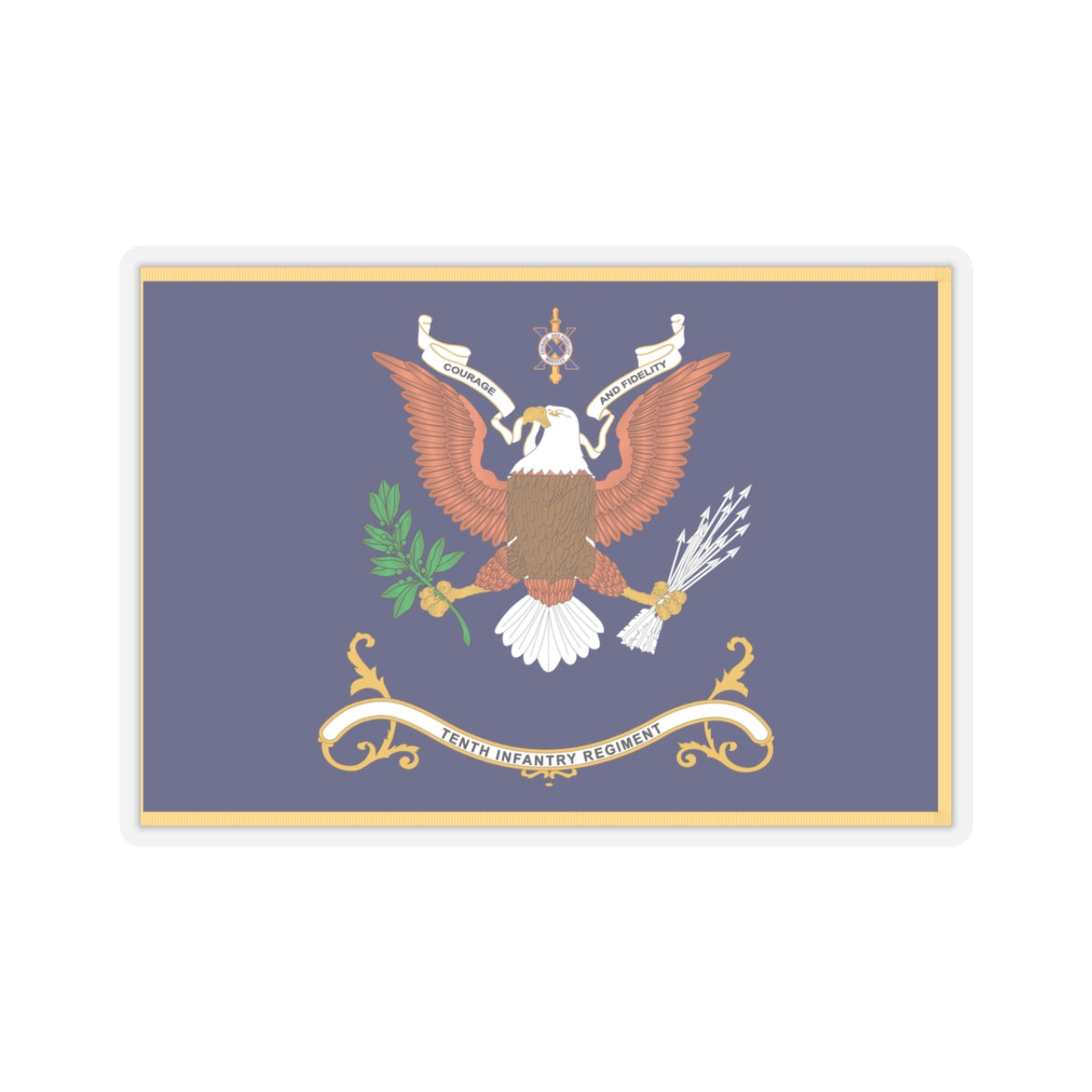Kiss-Cut Stickers - Regimental Colors - 10th Infantry Regiment X 300