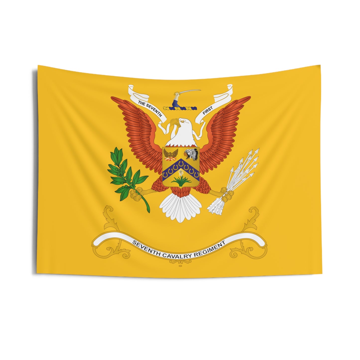 Indoor Wall Tapestries - 7th Cavalry Regiment - Seventh First - Regimental Colors Tapestry