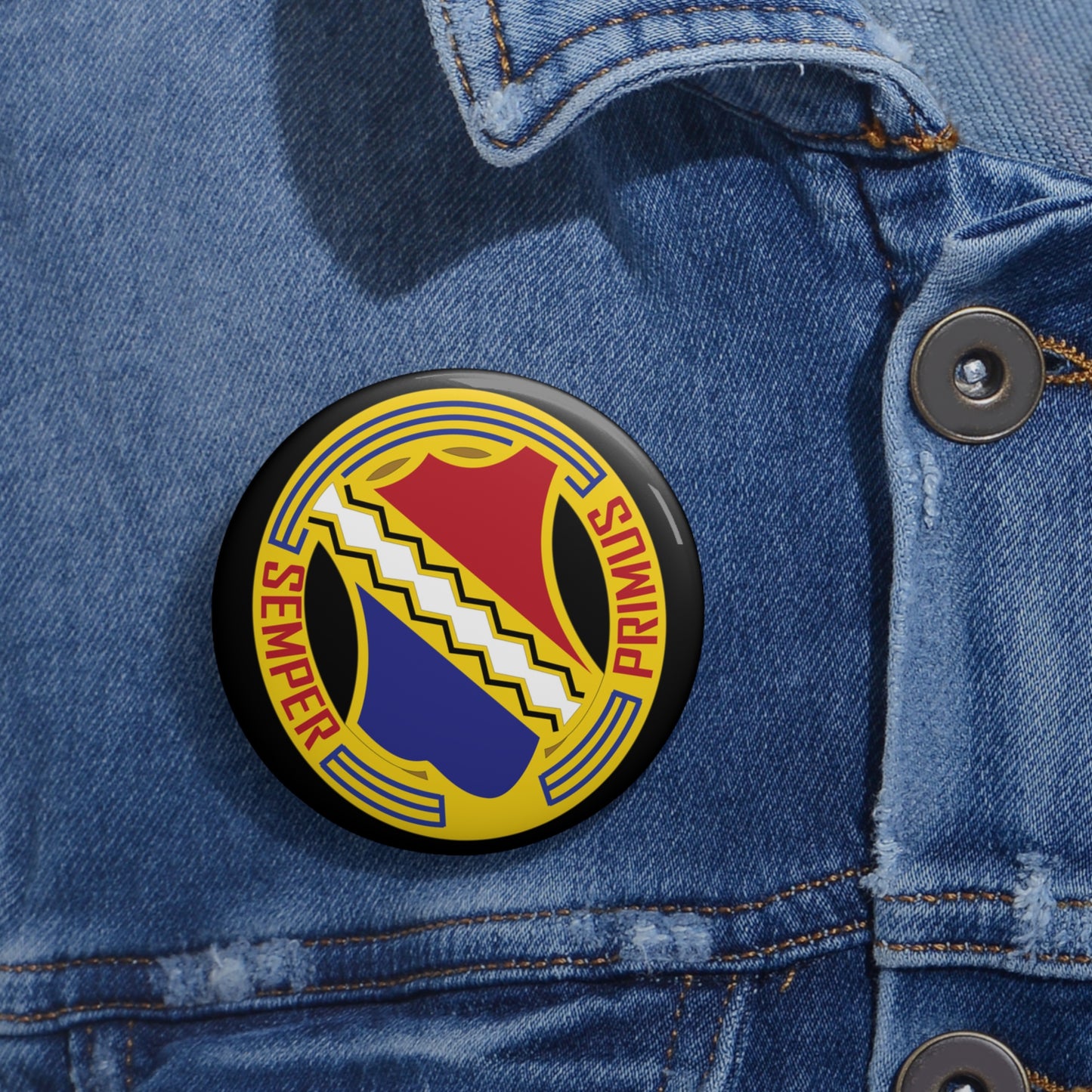 Custom Pin Buttons - DUI - 1st Infantry Regiment X 300