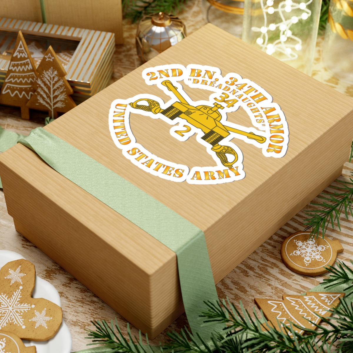 Kiss-Cut Stickers - Army - 2nd Bn 34th Armor - Dreadnaughts - Armor Branch