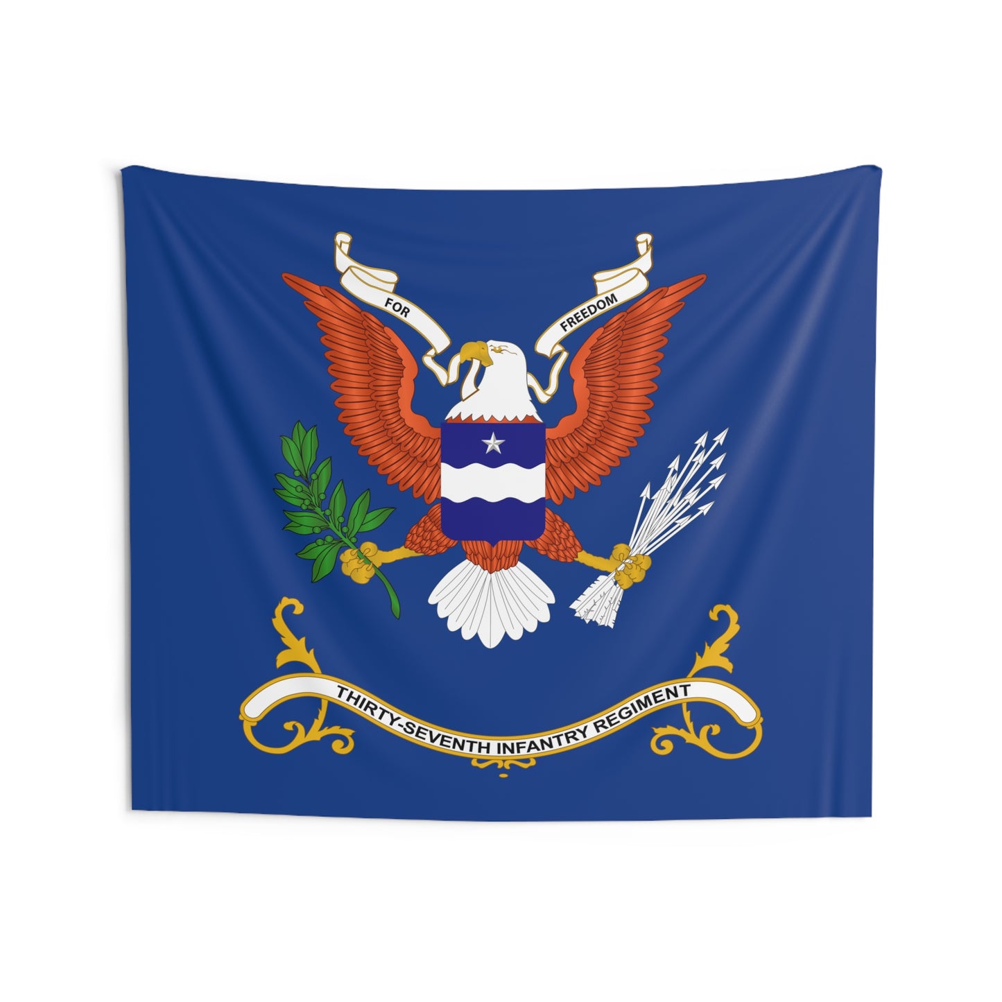Indoor Wall Tapestries - 37th Infantry Regiment - For Freedom - Regimental Colors Tapestry