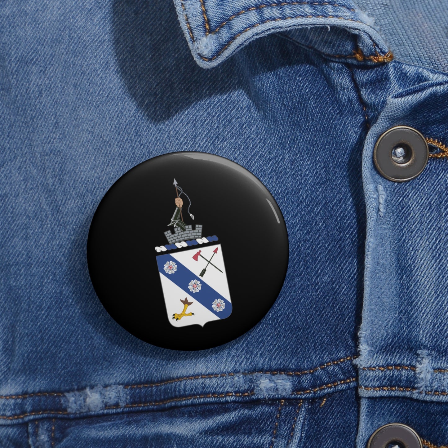 Custom Pin Buttons - COA - 8th Infantry Regiment