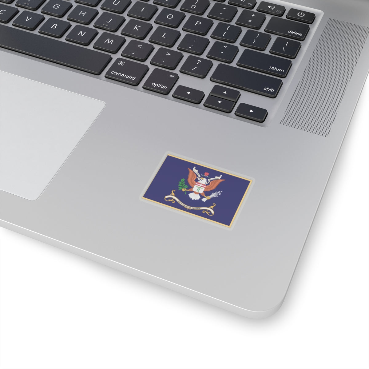 Kiss-Cut Stickers - Army - Regimental Colors - 6th Infantry Regiment - UNITY IS STRENGTH - Flag w Fringe X 300