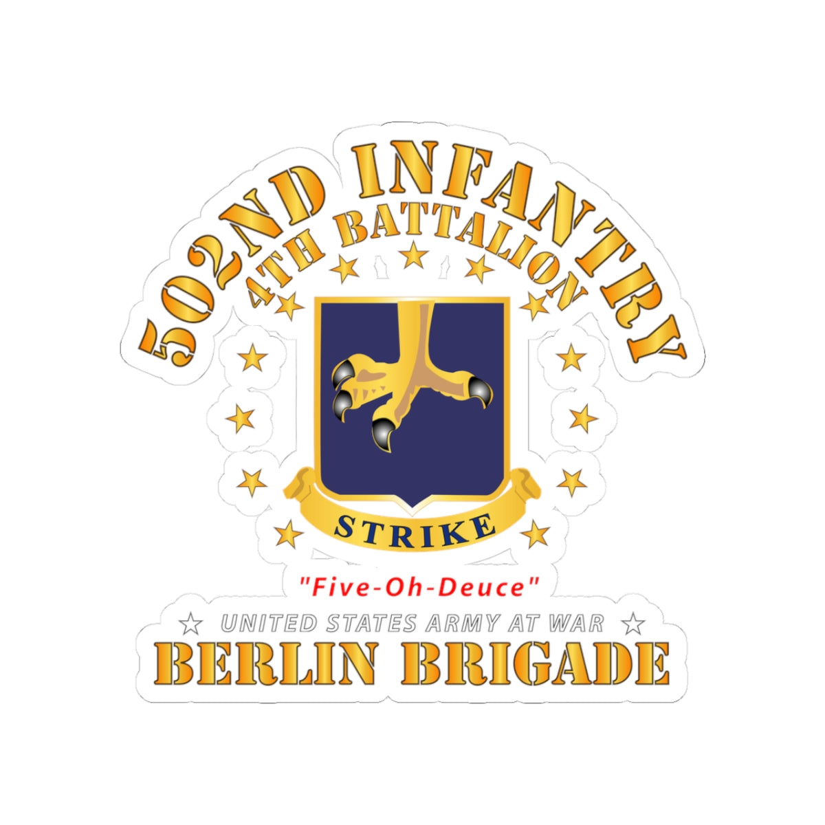 Kiss-Cut Stickers - Army - 4th Battalion 502nd Infantry - Berlin Brigade X 300
