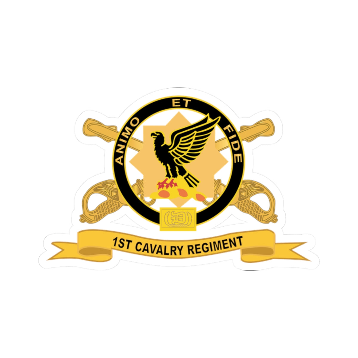 Kiss-Cut Stickers - Army - 1st Cavalry Regiment w Br - Ribbon X 300