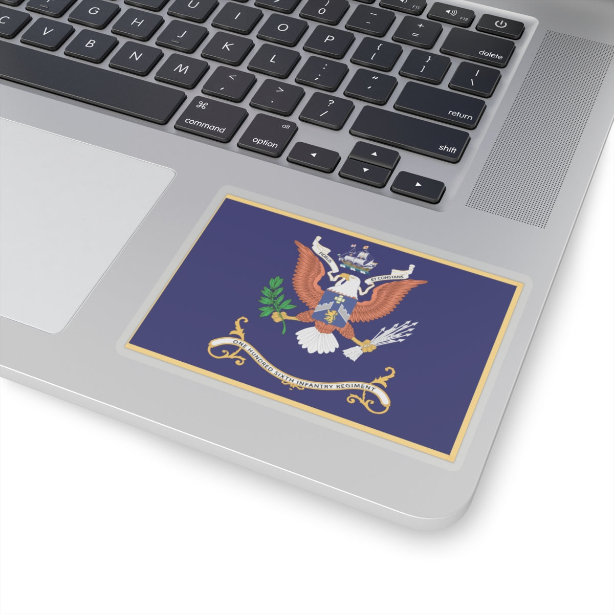 Kiss-Cut Stickers - Army - Regimental Colors - 106th Infantry Regiment - FIDELIS ET CONSTANS Flag w Fringe X 300