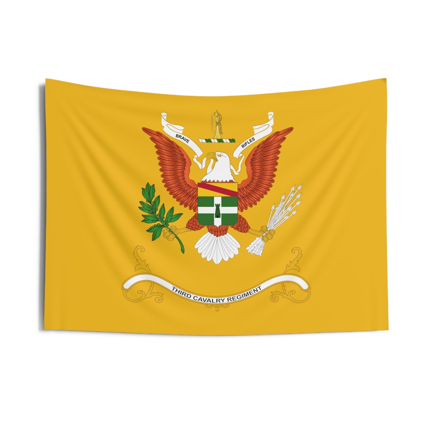 Indoor Wall Tapestries - 3rd Cavalry Regiment - Brave Rifles - Regimental Colors Tapestry