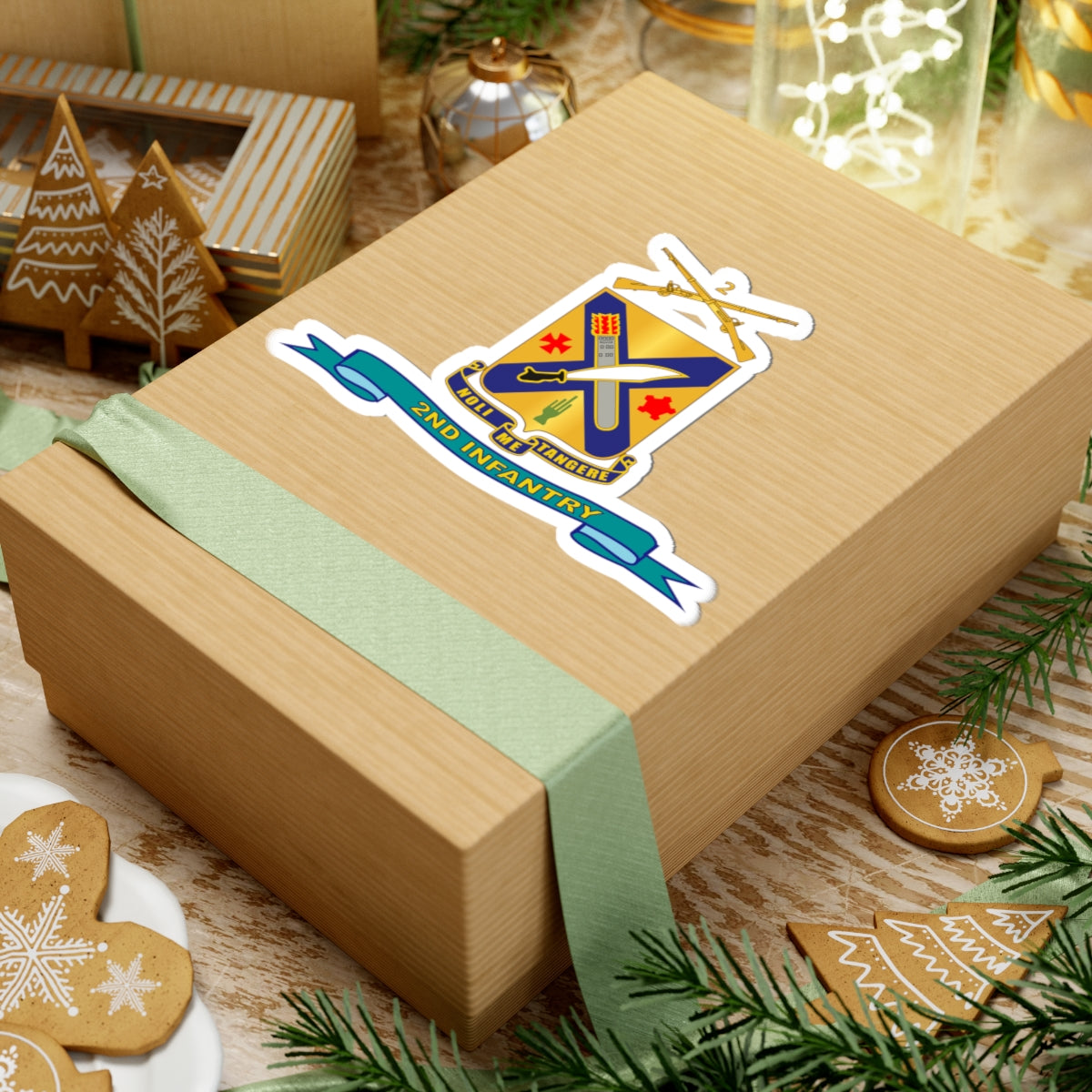 Kiss-Cut Stickers - Army - 2nd Infantry Regiment w Br - Ribbon