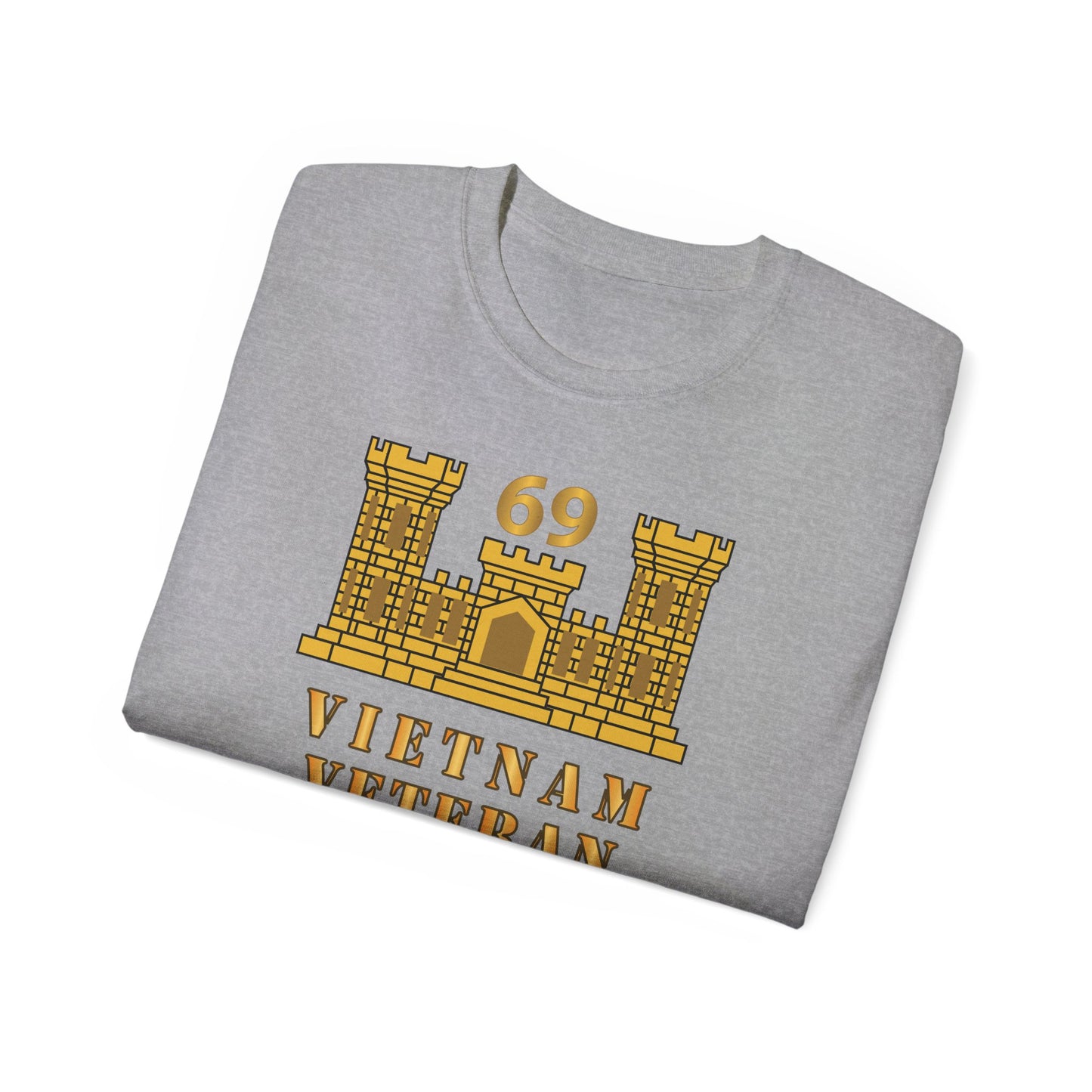 Unisex Ultra Cotton Tee - Army - 69th Engineer Battalion - ENG Branch - Vietnam Vet w VN SVC X 300