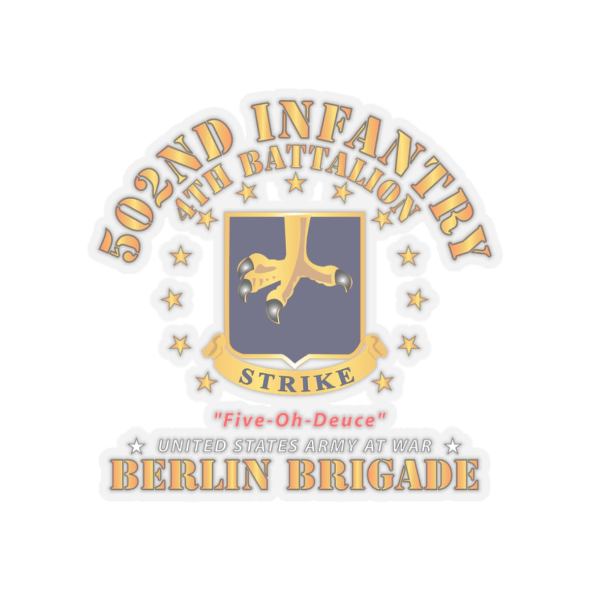 Kiss-Cut Stickers - Army - 4th Battalion 502nd Infantry - Berlin Brigade X 300