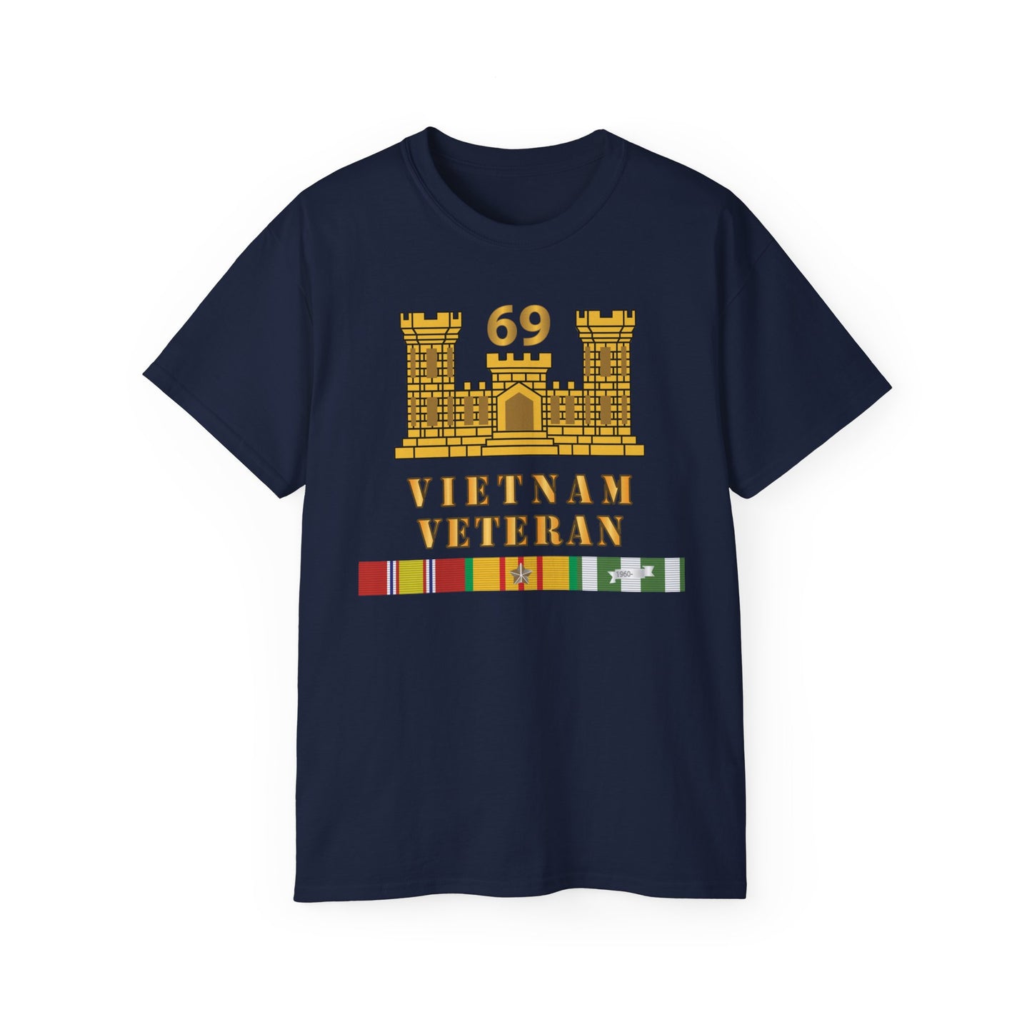 Unisex Ultra Cotton Tee - Army - 69th Engineer Battalion - ENG Branch - Vietnam Vet w VN SVC X 300