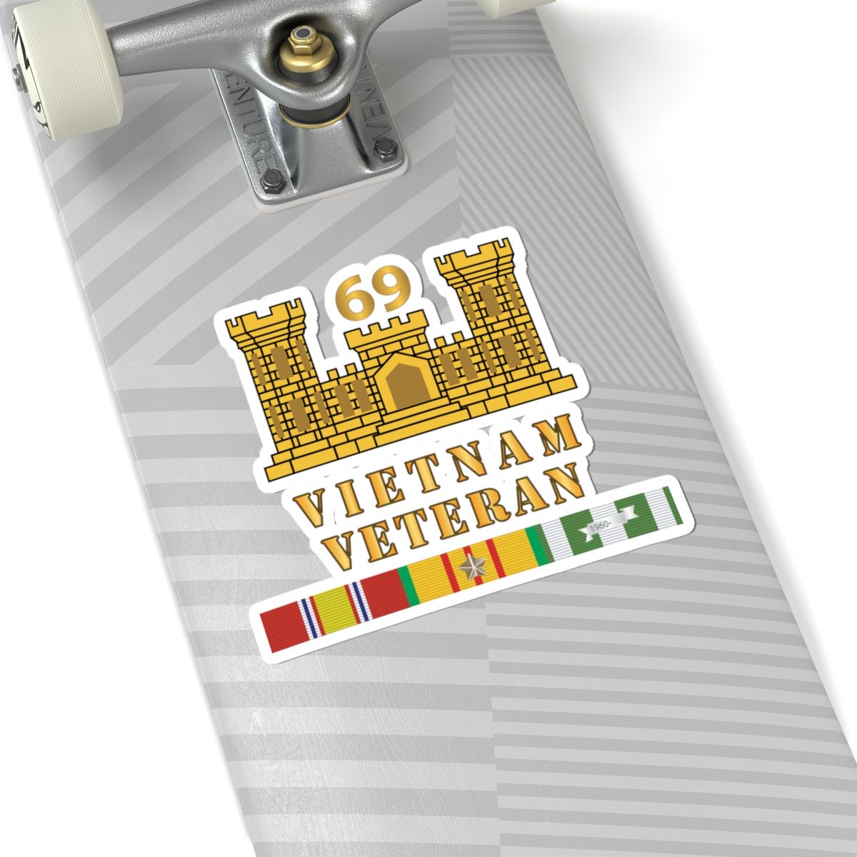 Kiss-Cut Stickers - Army - 69th Engineer Battalion - ENG Branch - Vietnam Vet w VN SVC X 300