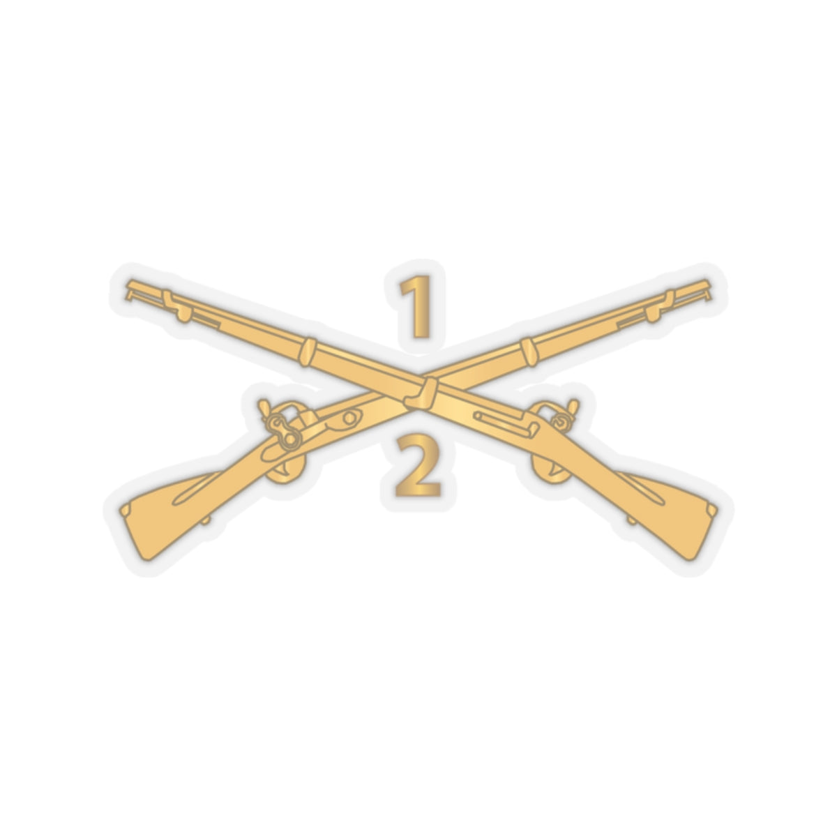 Kiss-Cut Stickers - Army - 2nd Battalion, 1st Infantry Regiment Branch - wo Txt X 300