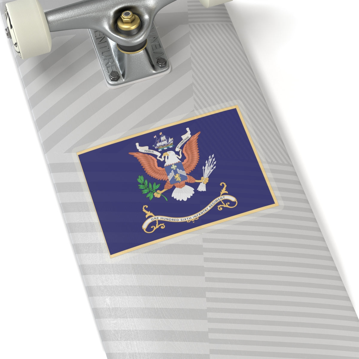 Kiss-Cut Stickers - Army - Regimental Colors - 106th Infantry Regiment - FIDELIS ET CONSTANS Flag w Fringe X 300