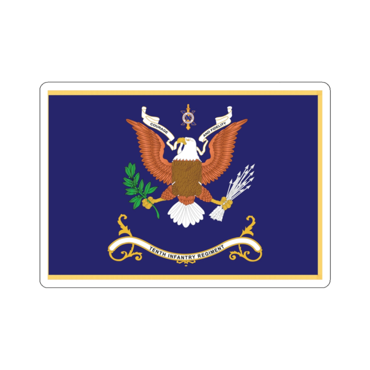 Kiss-Cut Stickers - Regimental Colors - 10th Infantry Regiment X 300