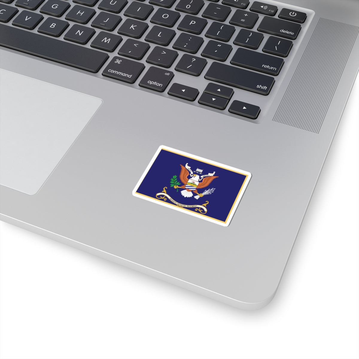 Kiss-Cut Stickers - Army - Regimental Colors - 7th Infantry Regiment - WILLING AND ABLE - Flag w Fringe X 300