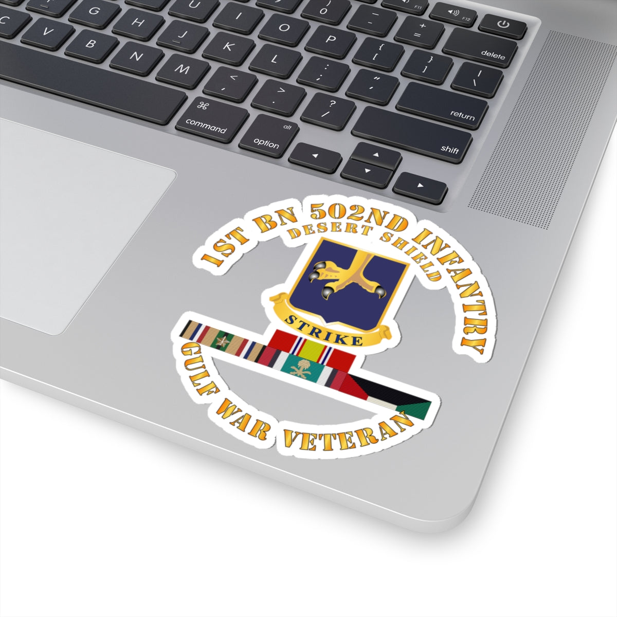 Kiss-Cut Stickers - TSG-40157601 - Army - 1st Bn 502nd Infantry - Desert Shield w Svc