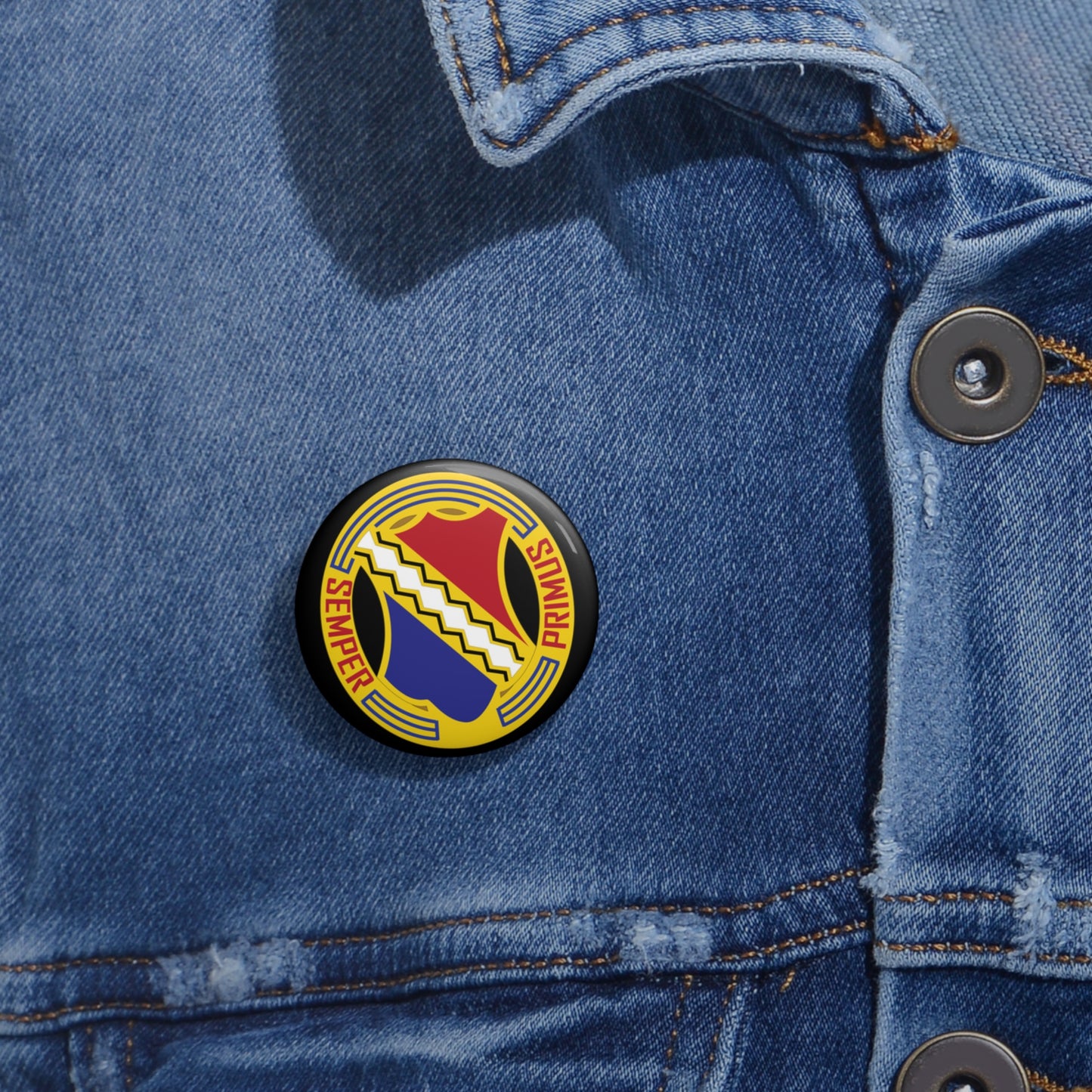 Custom Pin Buttons - DUI - 1st Infantry Regiment X 300