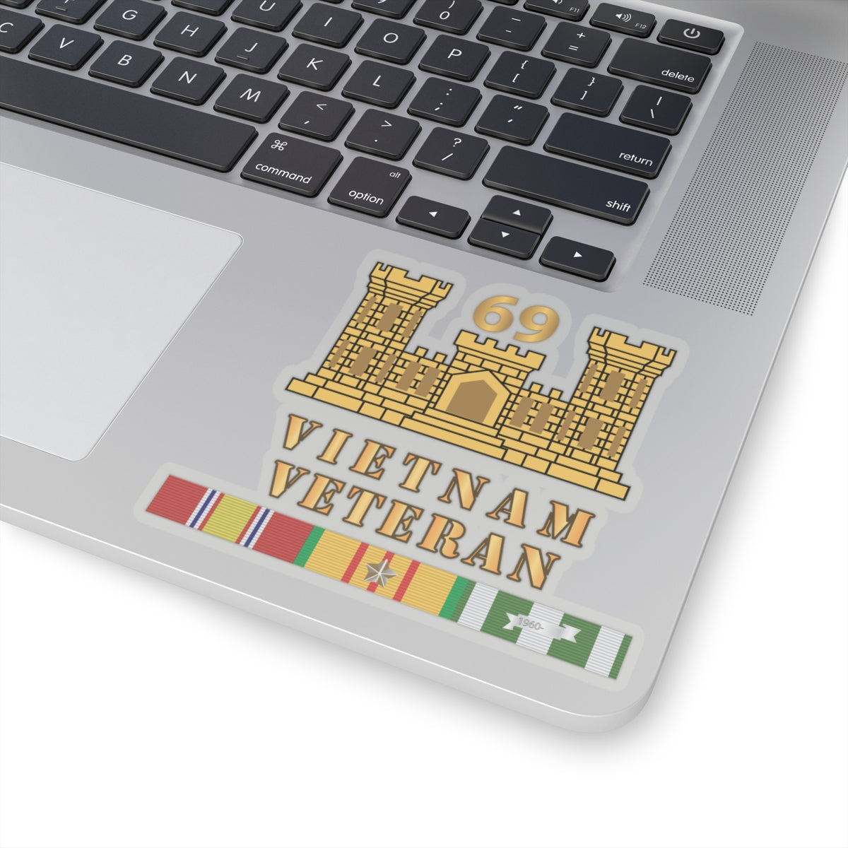 Kiss-Cut Stickers - Army - 69th Engineer Battalion - ENG Branch - Vietnam Vet w VN SVC X 300