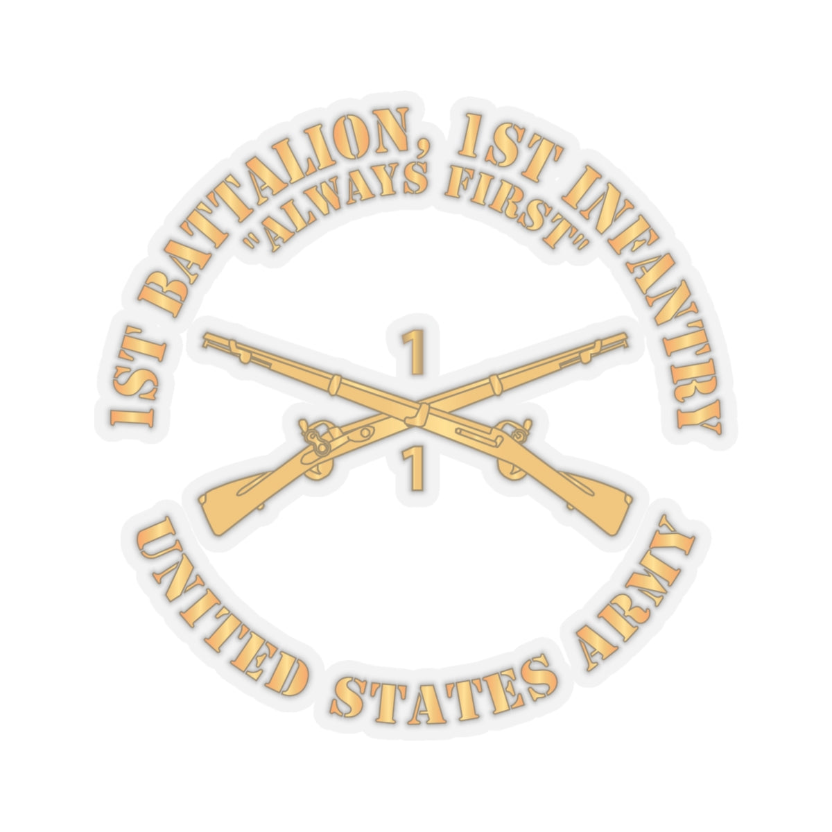 Kiss-Cut Stickers - Army - 1st Battalion, 1st Infantry Regiment Branch - Always First - US Army X 300