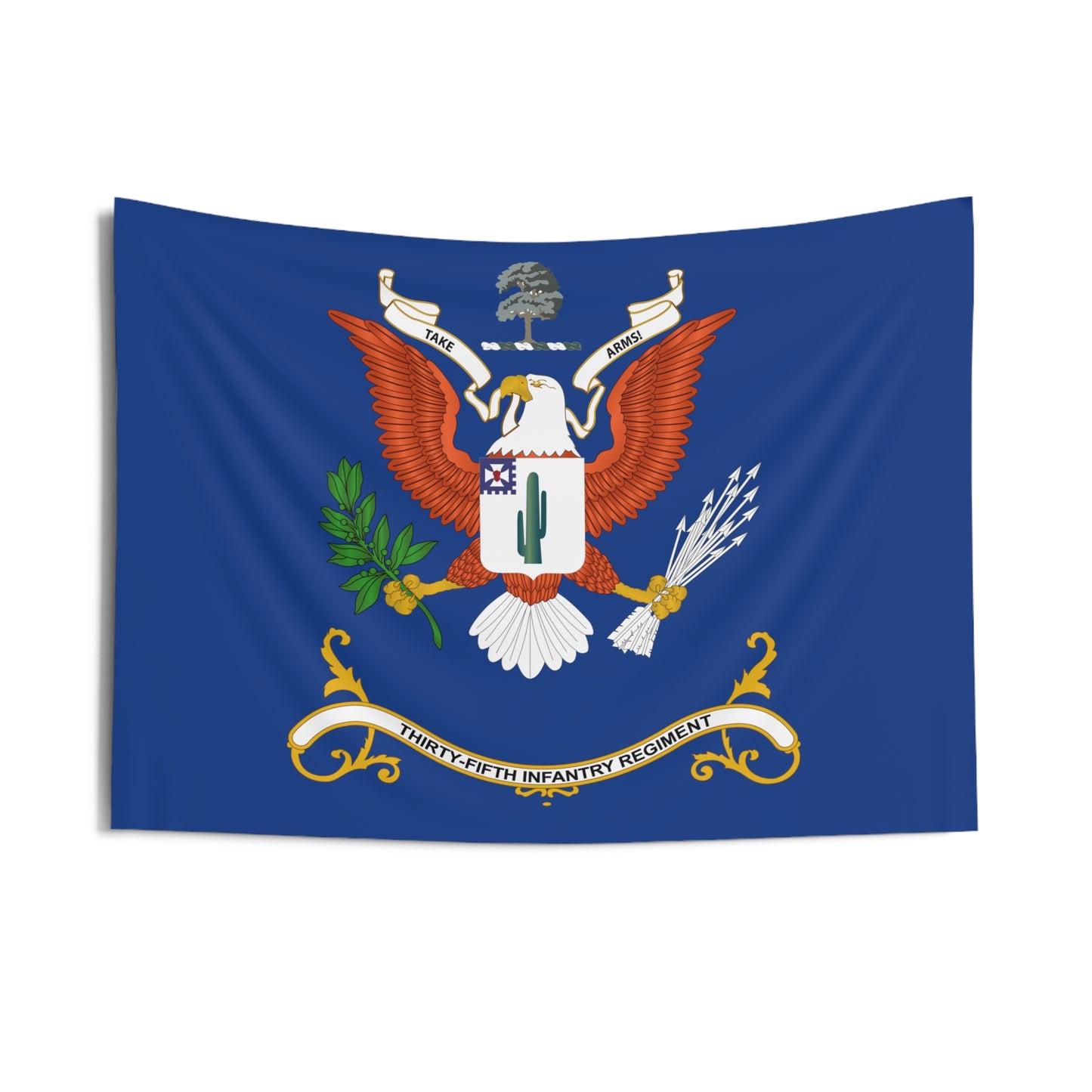 Indoor Wall Tapestries - 35th Infantry Regiment - Take Arms! - Regimental Colors Tapestry