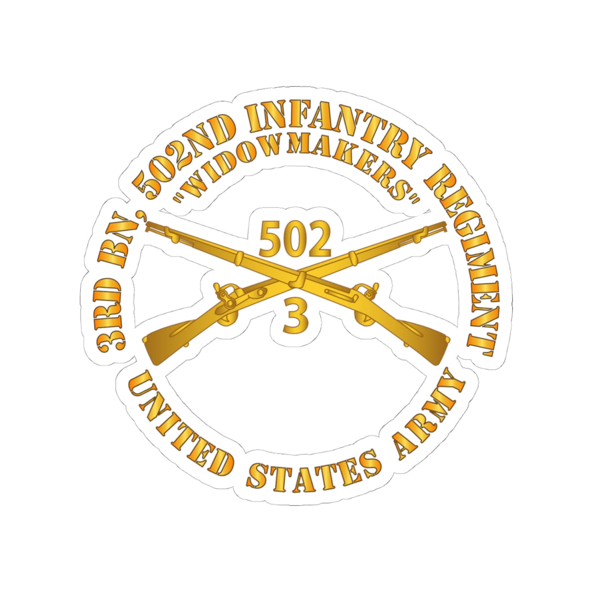 Kiss-Cut Stickers - Army - 3rd Bn 502nd Infantry Regt - Widowmakers - Infantry Br