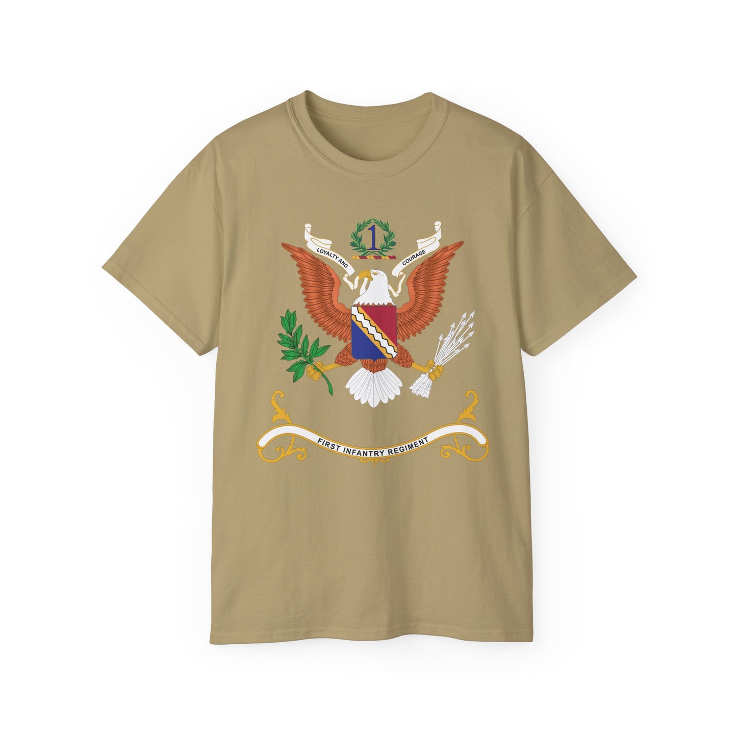 Unisex Ultra Cotton Tee - Army - Regimental Colors - 1st Infantry Regiment X 300
