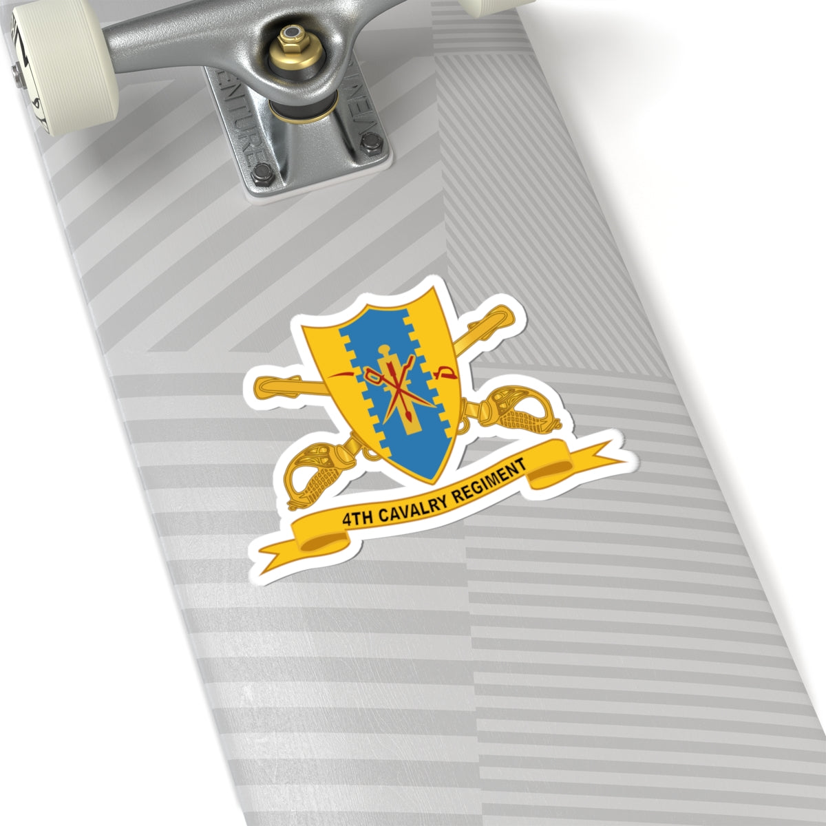 Kiss-Cut Stickers - Army - 4th Cavalry Regiment w Br - Ribbon