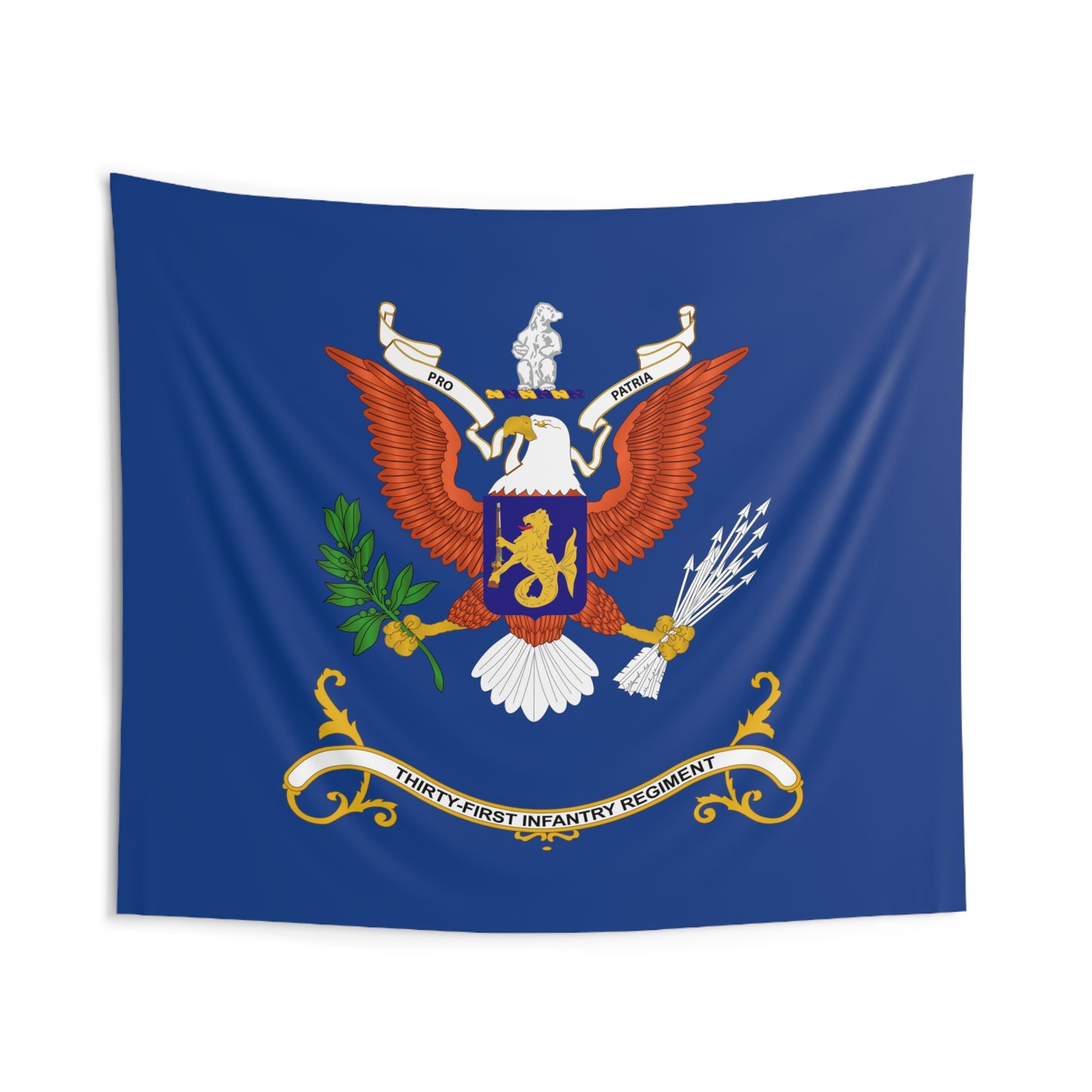 Indoor Wall Tapestries - 31st Infantry Regiment - Pro Patria - Regimental Colors Tapestry