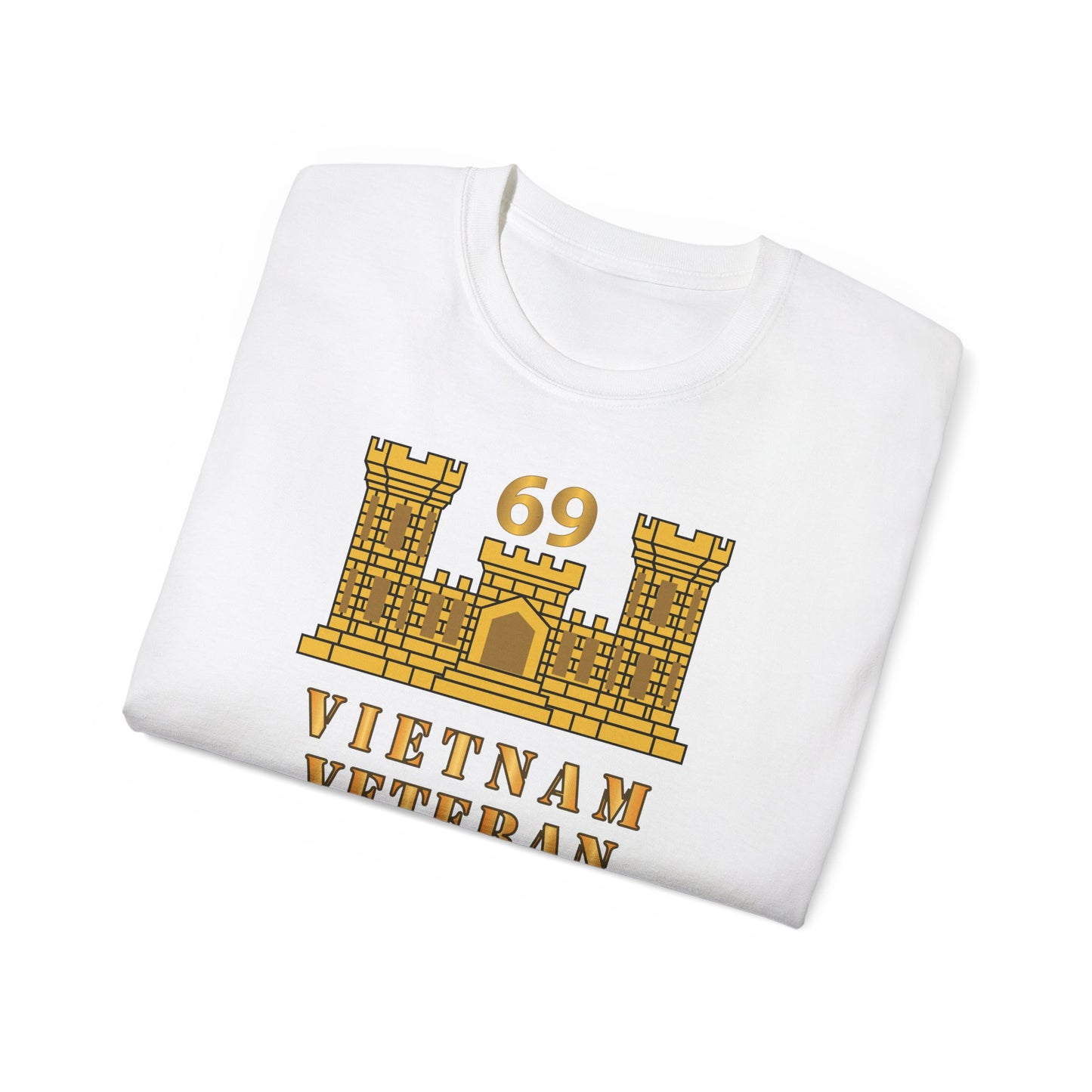 Unisex Ultra Cotton Tee - Army - 69th Engineer Battalion - ENG Branch - Vietnam Vet w VN SVC X 300
