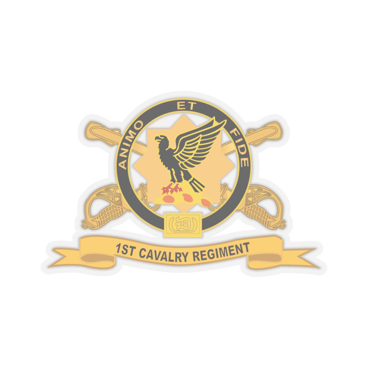 Kiss-Cut Stickers - Army - 1st Cavalry Regiment w Br - Ribbon X 300
