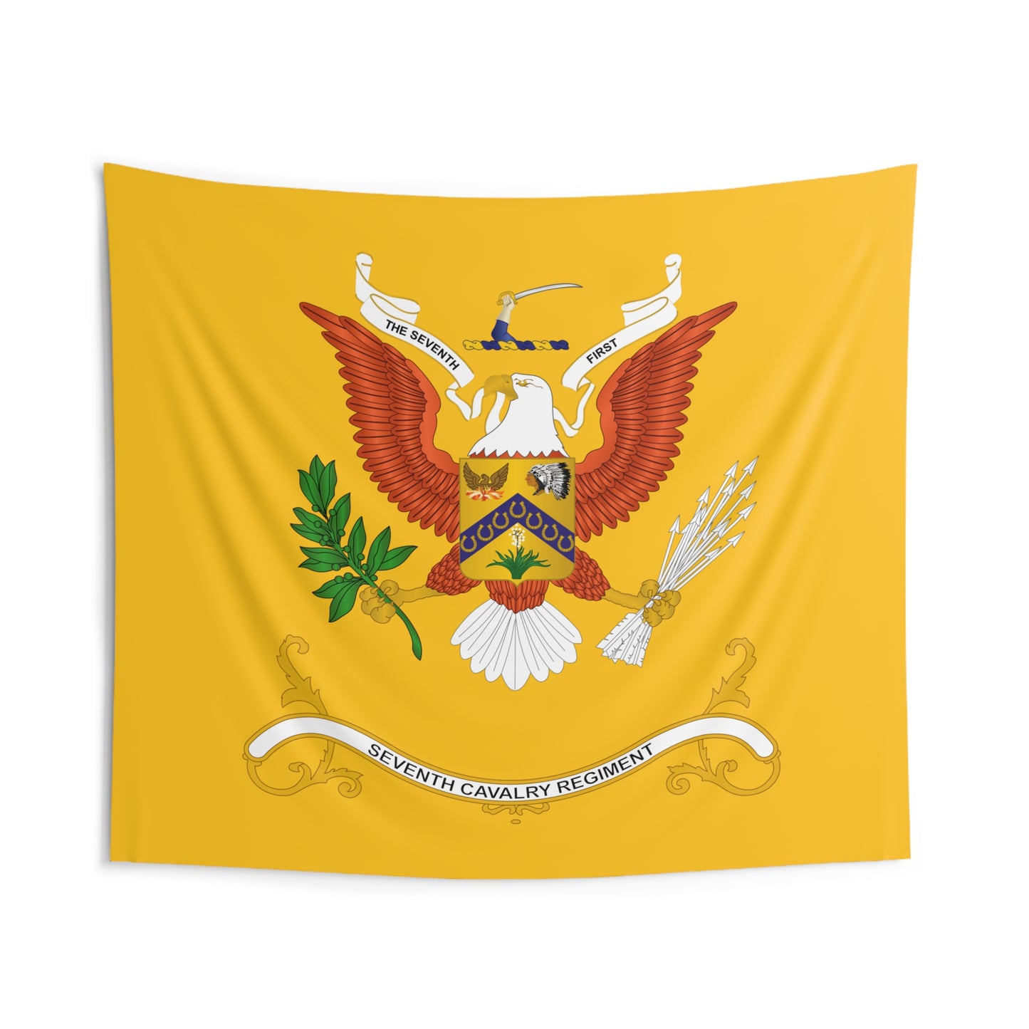 Indoor Wall Tapestries - 7th Cavalry Regiment - Seventh First - Regimental Colors Tapestry