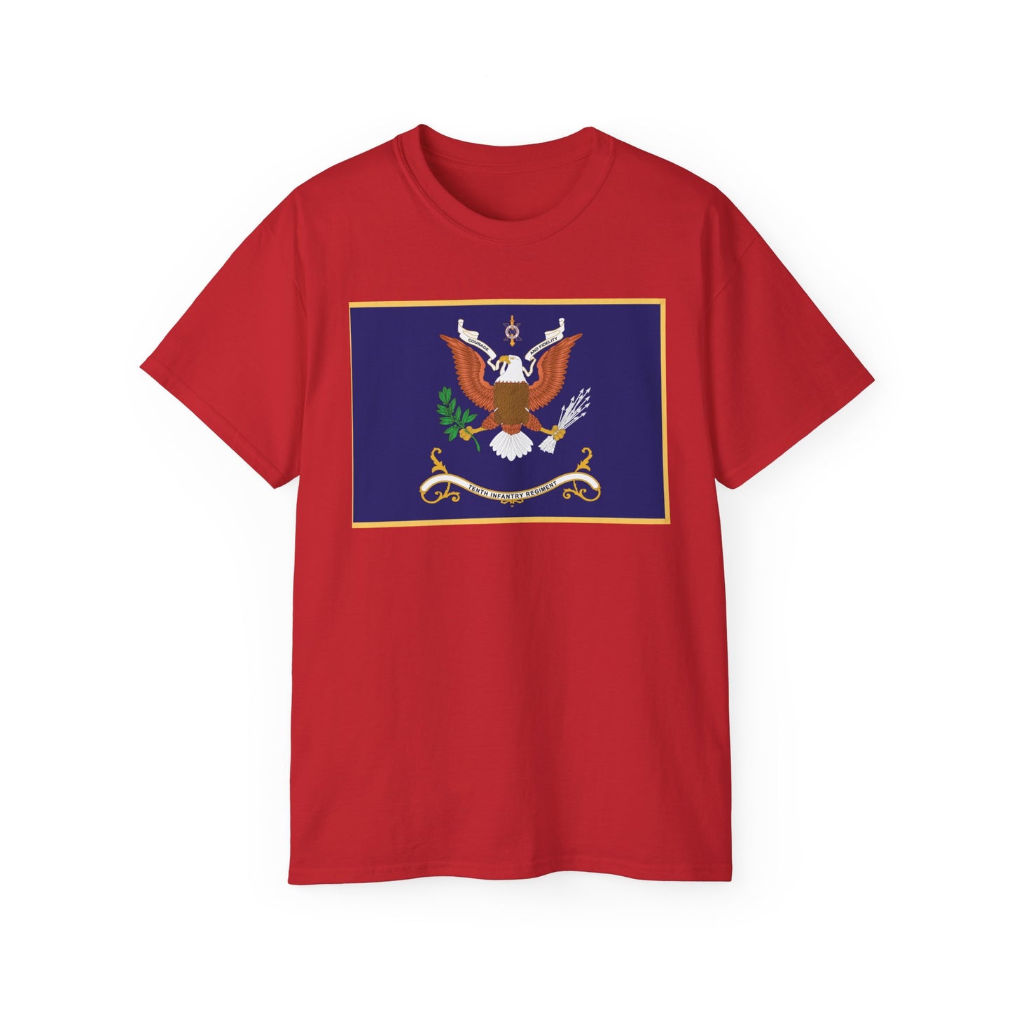 Unisex Ultra Cotton Tee - Regimental Colors - 10th Infantry Regiment X 300