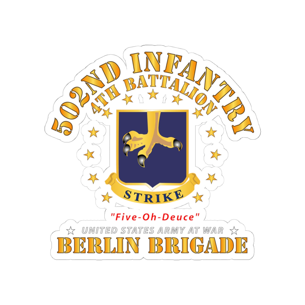 Kiss-Cut Stickers - Army - 4th Battalion 502nd Infantry - Berlin Brigade X 300