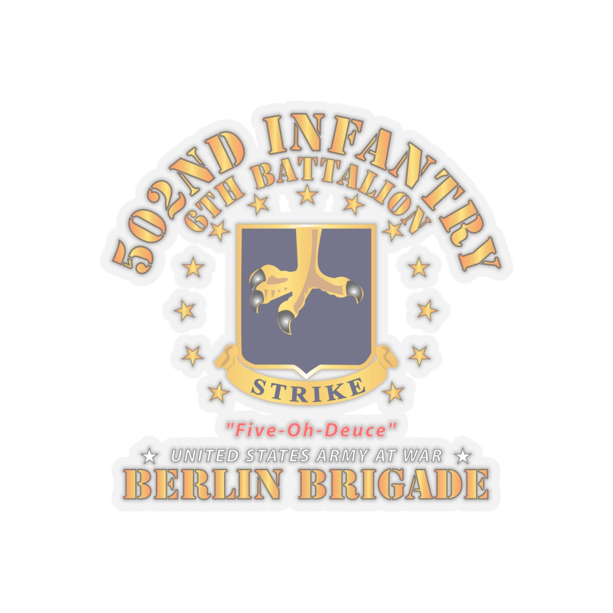 Kiss-Cut Stickers - Army - 6th Battalion 502nd Infantry - Berlin Brigade X 300