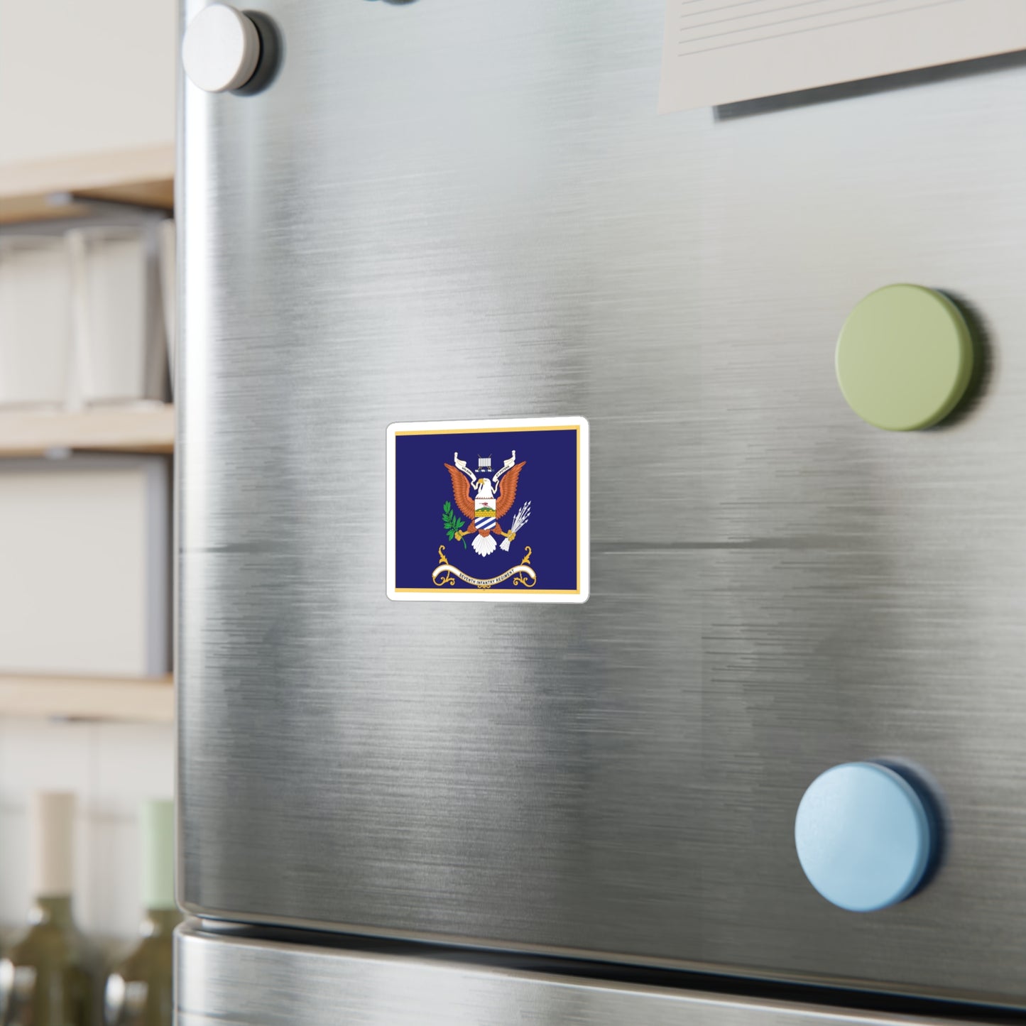 Kiss-Cut Vinyl Decals - Army - Regimental Colors - 7th Infantry Regiment - VOLENS ET POTENS - Flag w Fringe X 300