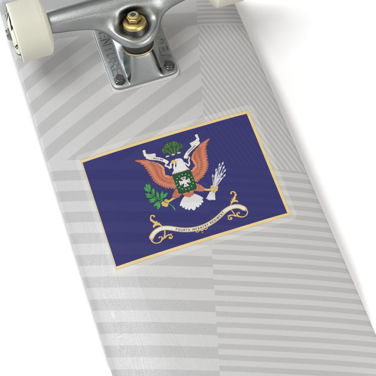 Kiss-Cut Stickers - Army - Regimental Colors - 4th Infantry Regiment - NOLI ME TANGERE - Flag w Fringe X 300