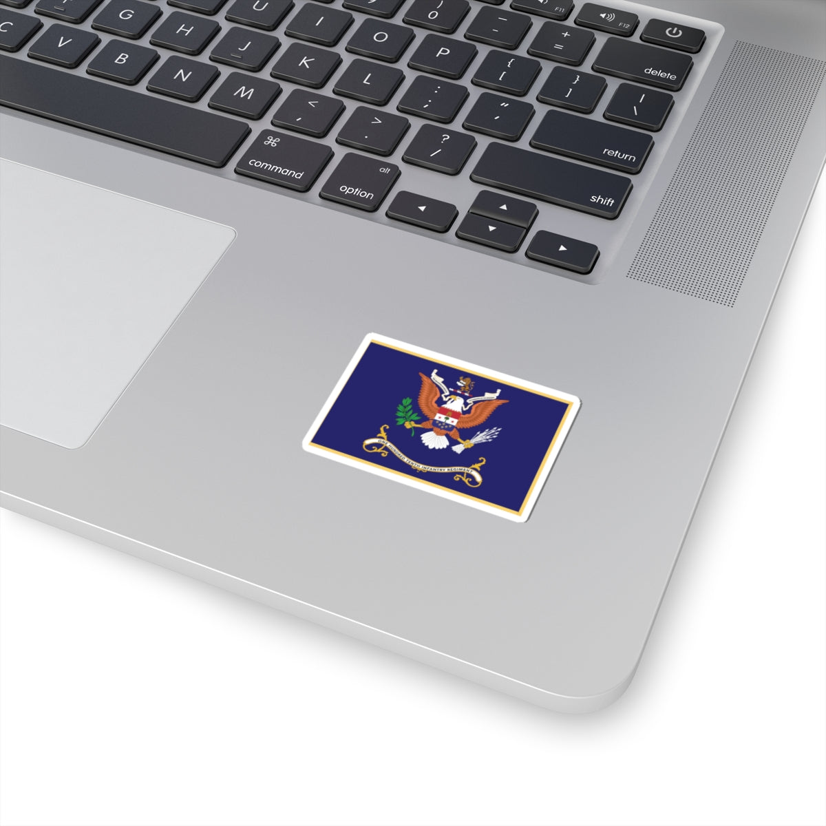 Kiss-Cut Stickers - Army - Regimental Colors - 110th Infantry Regiment - THE DEVOTION OF EACH IS THE STRENGTH OF THE REGIMENT Flag w Fringe X 300