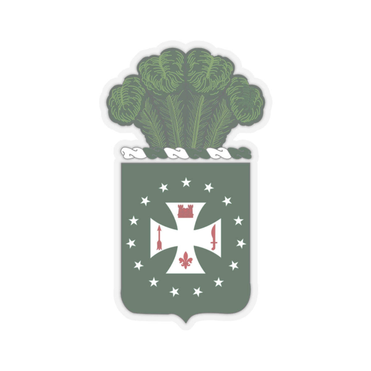 Kiss-Cut Stickers - Army - Regimental Colors - 4th Infantry Regiment - NOLI ME TANGERE - Flag w Fringe X 300