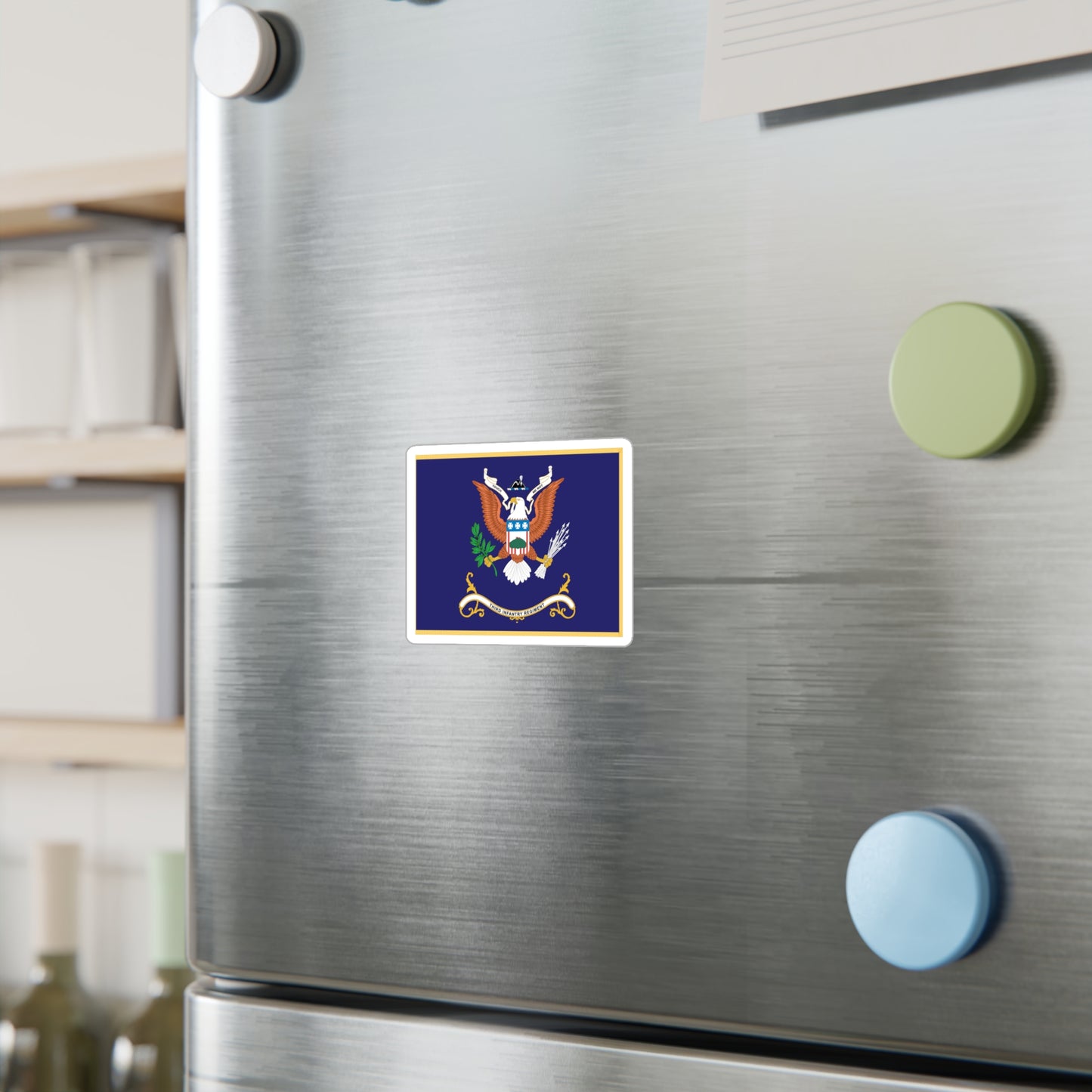 Kiss-Cut Vinyl Decals - Army - Regimental Colors - 3rd Infantry Regiment - TOUCH ME NOT - Flag w Fringe X 300