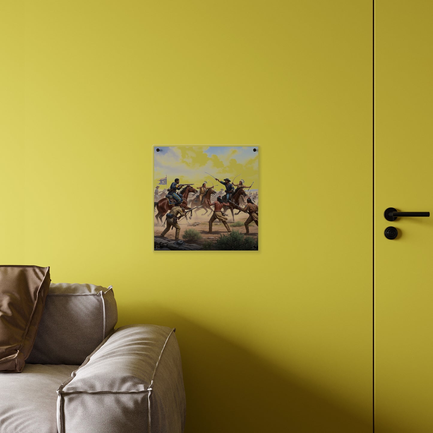 Acrylic Wall Art Panel - 9th Cavalry Regiment fighting Native Americans during the Indian Wars