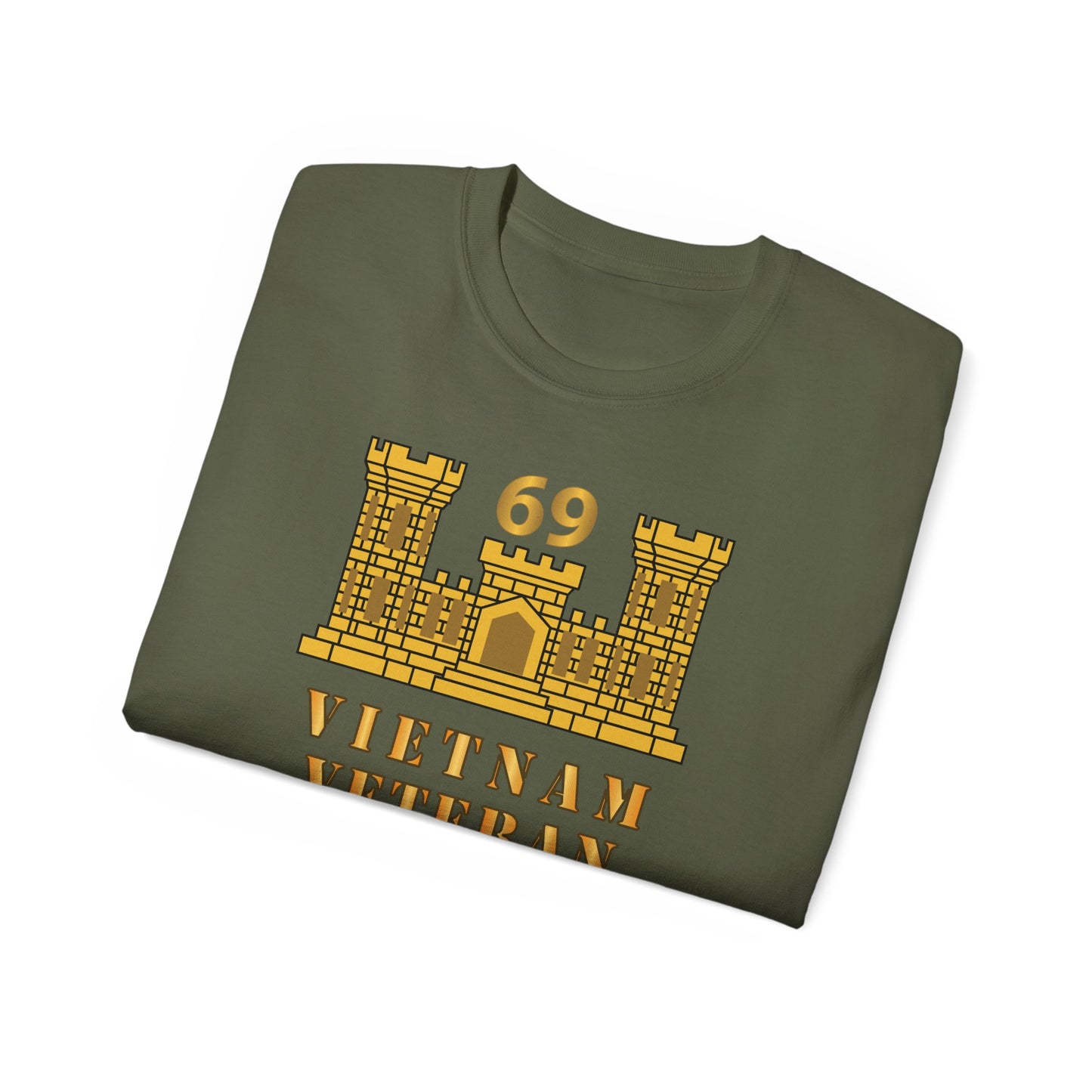 Unisex Ultra Cotton Tee - Army - 69th Engineer Battalion - ENG Branch - Vietnam Vet w VN SVC X 300