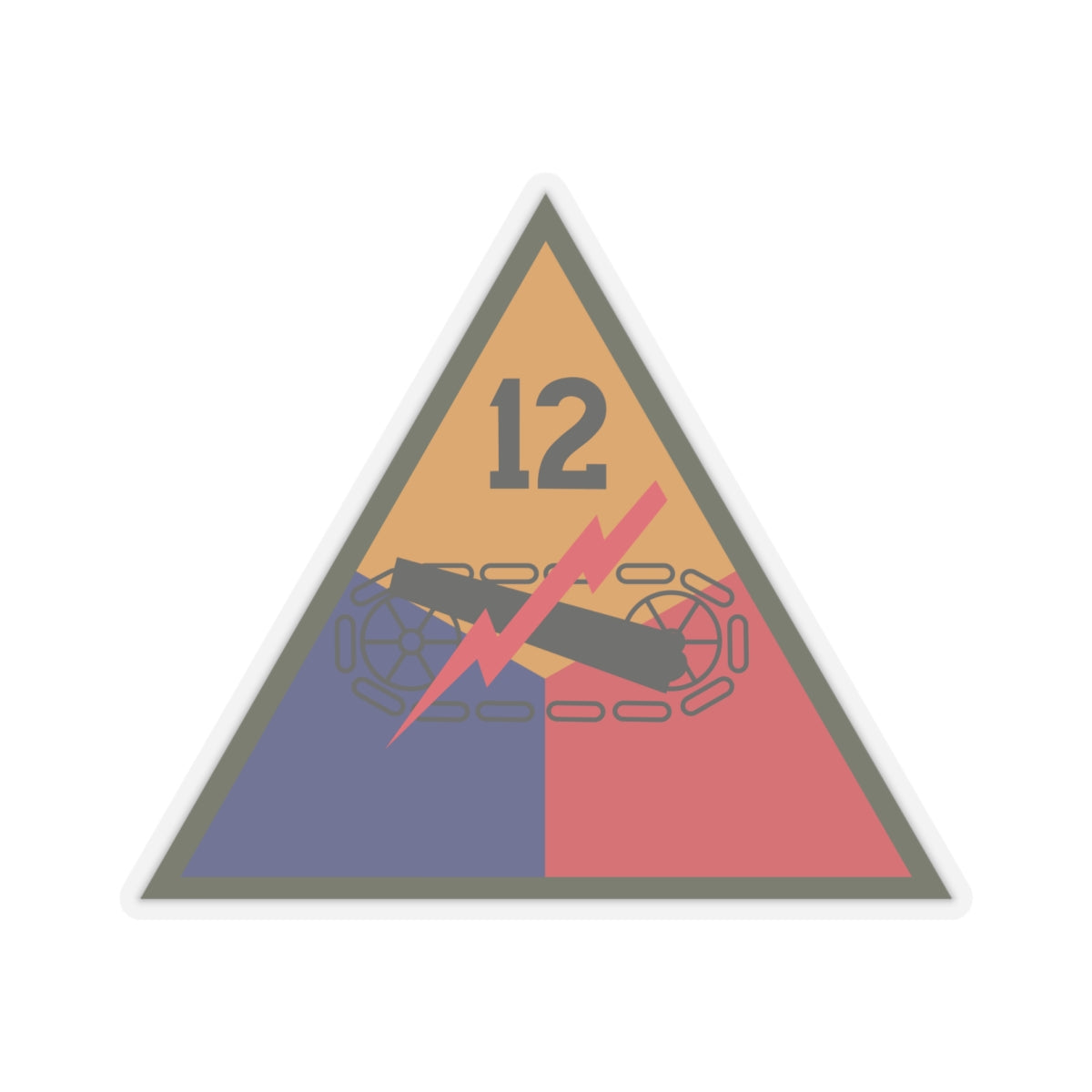 Kiss-Cut Stickers - SSI - 12th Armored Division X 300