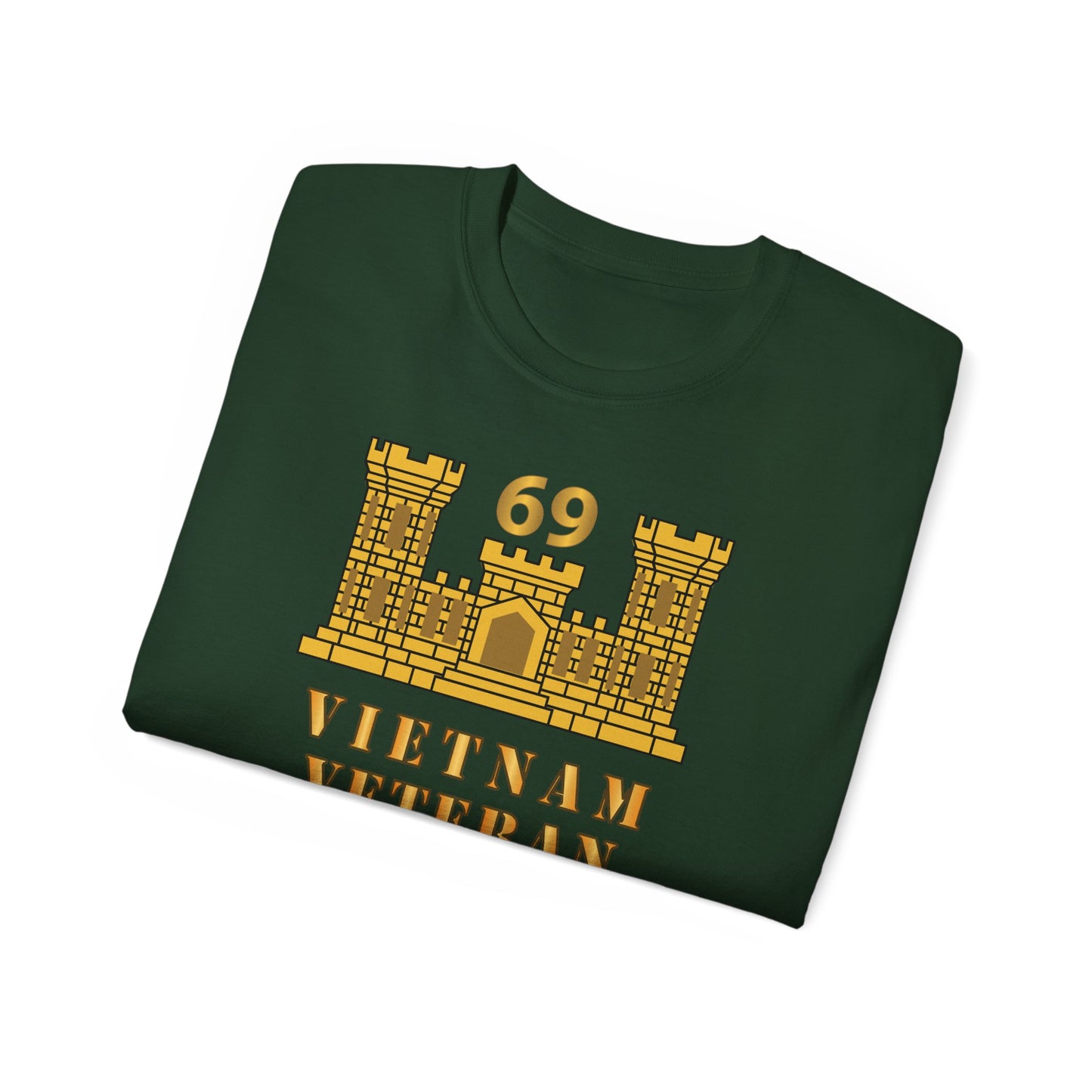 Unisex Ultra Cotton Tee - Army - 69th Engineer Battalion - ENG Branch - Vietnam Vet w VN SVC X 300
