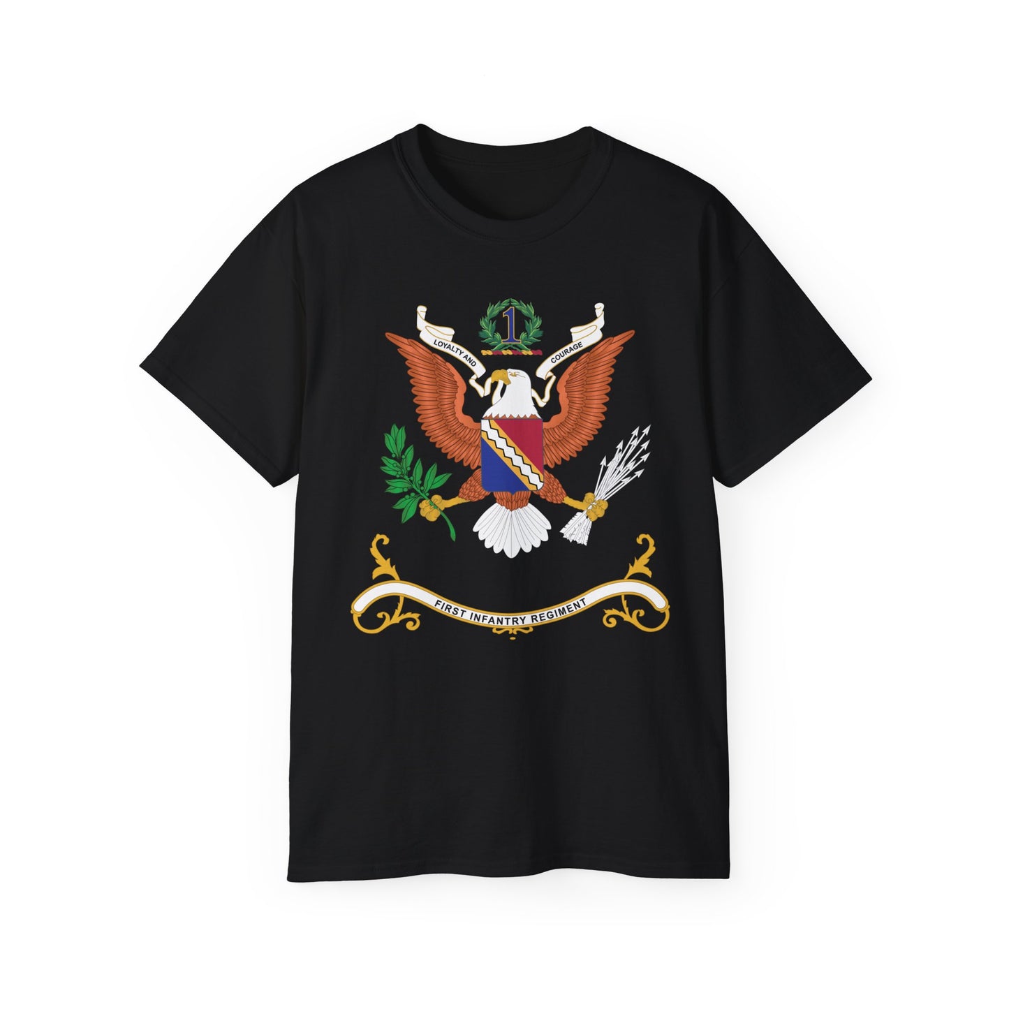 Unisex Ultra Cotton Tee - Army - Regimental Colors - 1st Infantry Regiment X 300