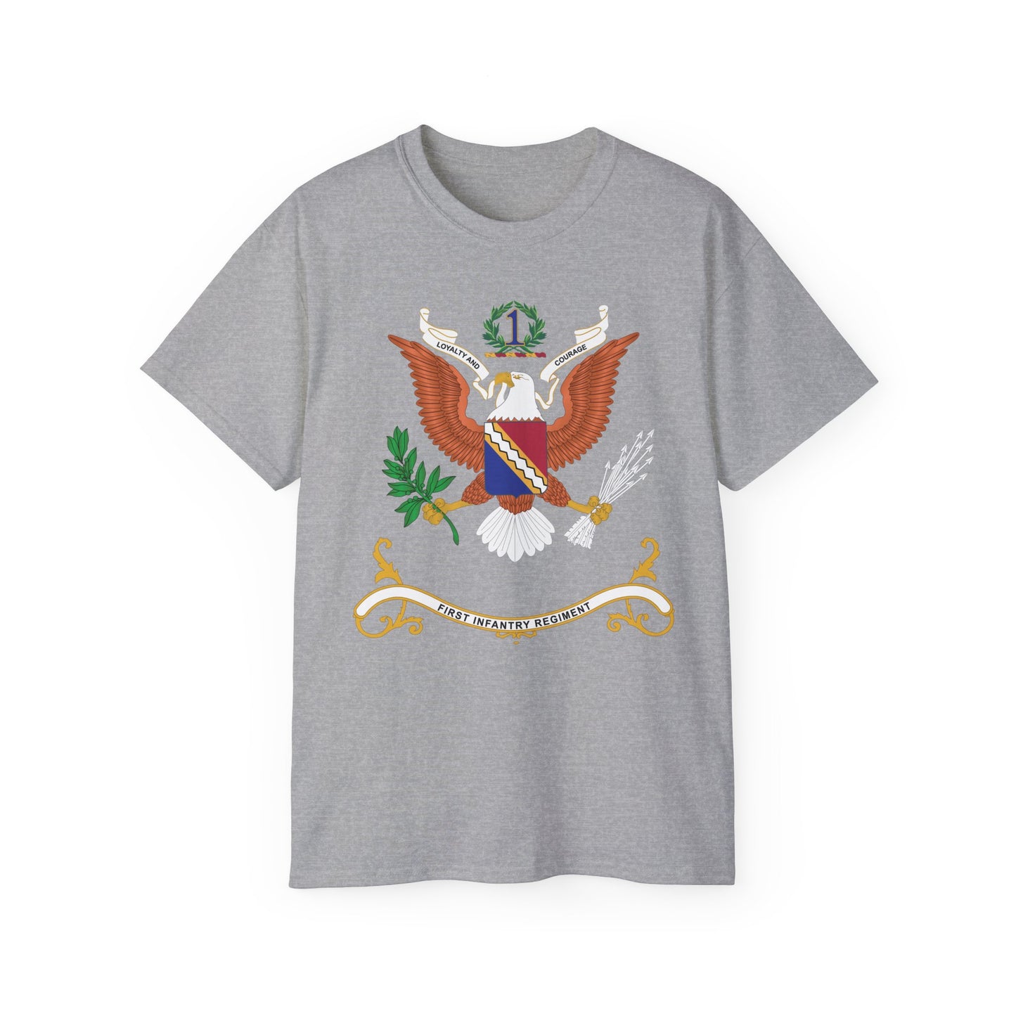 Unisex Ultra Cotton Tee - Army - Regimental Colors - 1st Infantry Regiment X 300