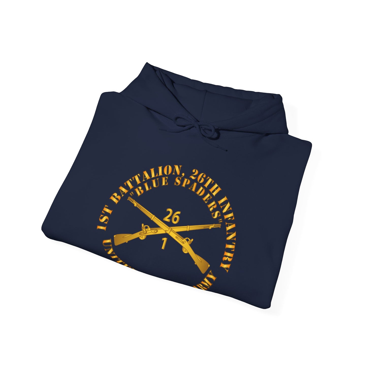 Unisex Heavy Blend™ Hooded Sweatshirt - Army - 1st Bn 26th Infantry Regiment - Blue Spaders w Infantry Br X 300