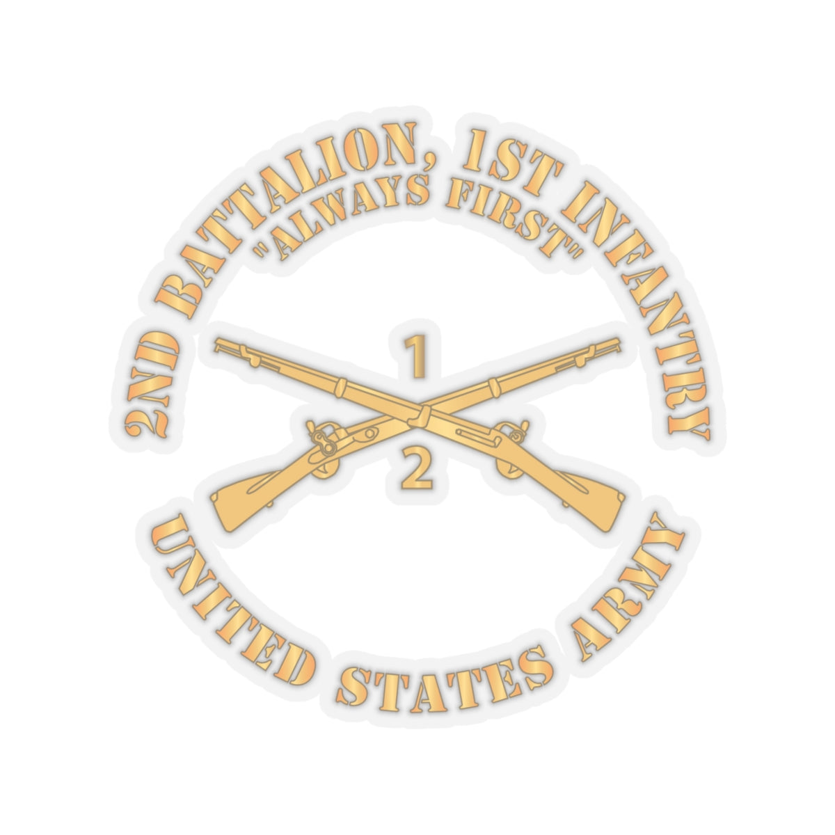 Kiss-Cut Stickers - Army - 2nd Battalion, 1st Infantry Regiment Branch - Always First - US Army X 300
