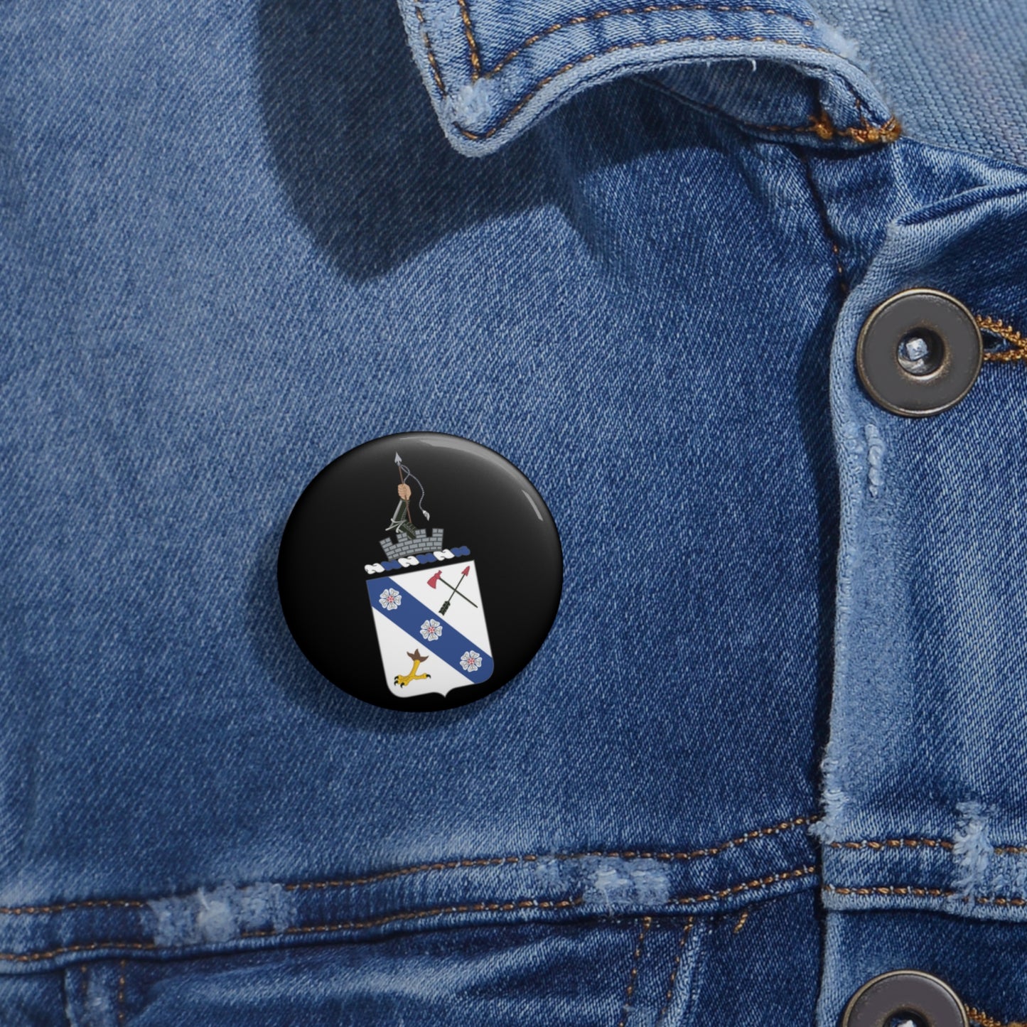 Custom Pin Buttons - COA - 8th Infantry Regiment