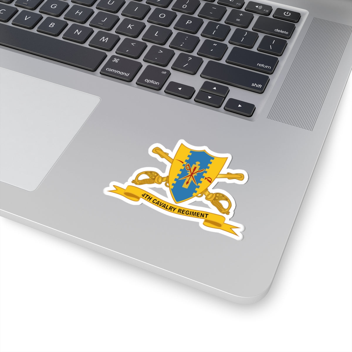 Kiss-Cut Stickers - Army - 4th Cavalry Regiment w Br - Ribbon